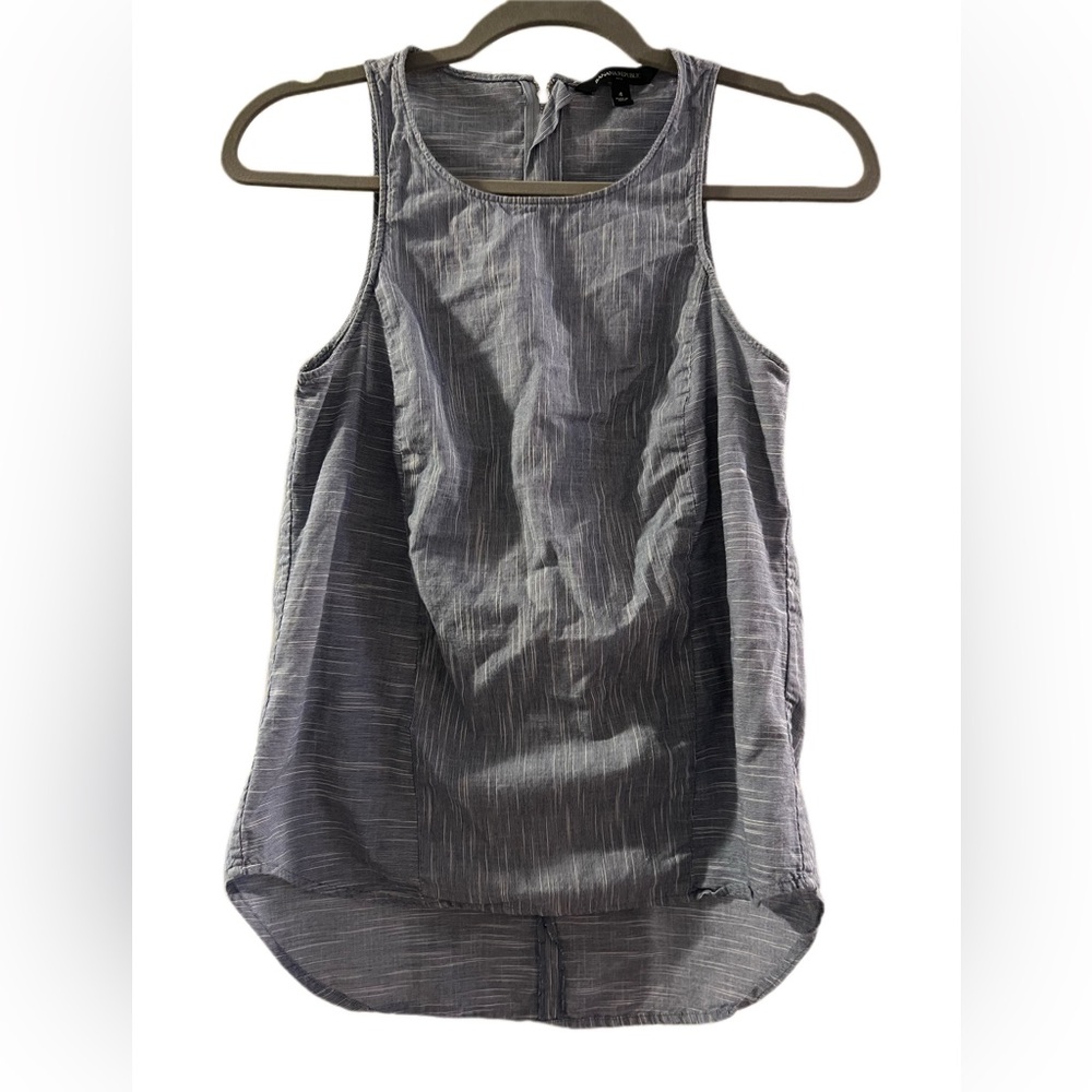 Banana Republic • grey blue pretty sleeveless blouse with zip back detail